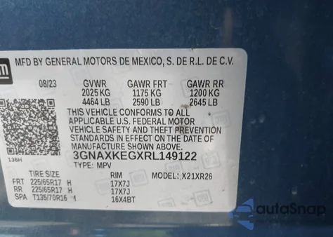 2024 Chevrolet Equinox Fwd Lt from USA, damaged, VIN 3GNAXKEGXRL149122